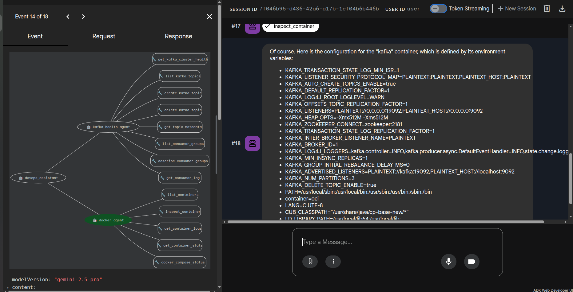DevOps Assistant — agent graph and container inspection